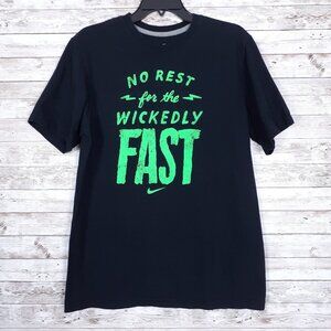 Nike Mens Short Sleeved Tee L Regular Fit Black Green 484